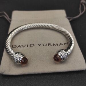 David Yurman Silver Bracelet with Amber Highlights 7mm